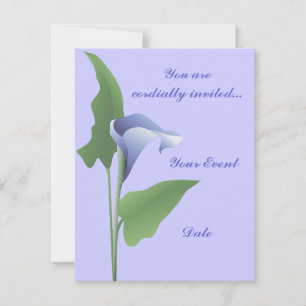 Blaue Calla-Lilien-Blumen-Einladung Einladung