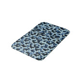 Blaue Camouflage Abstraktes Muster Badematte (Schrägansicht)