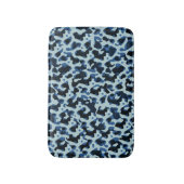 Blaue Camouflage Abstraktes Muster Badematte (Vorderseite Vertikal)