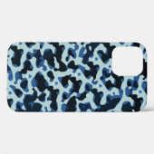 Blaue Camouflage Abstraktes Muster Case-Mate iPhone Hülle (Rückseite (Horizontal))