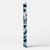 Blaue Camouflage Abstraktes Muster Case-Mate iPhone Hülle (Rückseite / Rechts)