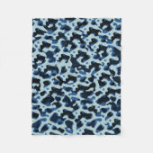 Blaue Camouflage Abstraktes Muster Fleecedecke (Vorderseite)