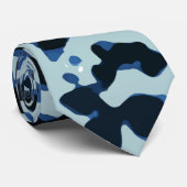 Blaue Camouflage Abstraktes Muster Krawatte (Gerollt)