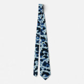 Blaue Camouflage Abstraktes Muster Krawatte (Rückseite)