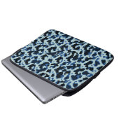 Blaue Camouflage Abstraktes Muster Laptopschutzhülle (Vorne Knopf)
