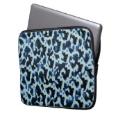 Blaue Camouflage Abstraktes Muster Laptopschutzhülle (Vorderseite Links)