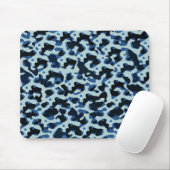 Blaue Camouflage Abstraktes Muster Mousepad (Mit Mouse)