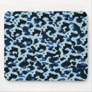 Blaue Camouflage Abstraktes Muster Mousepad