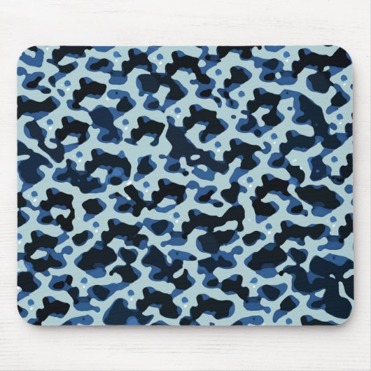 Blaue Camouflage Abstraktes Muster Mousepad (Vorne)