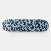 Blaue Camouflage Abstraktes Muster Skateboard (Horizontal)