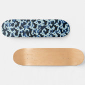 Blaue Camouflage Abstraktes Muster Skateboard (Horizontal)