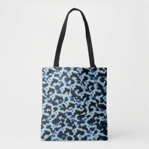 Blaue Camouflage Abstraktes Muster Tasche