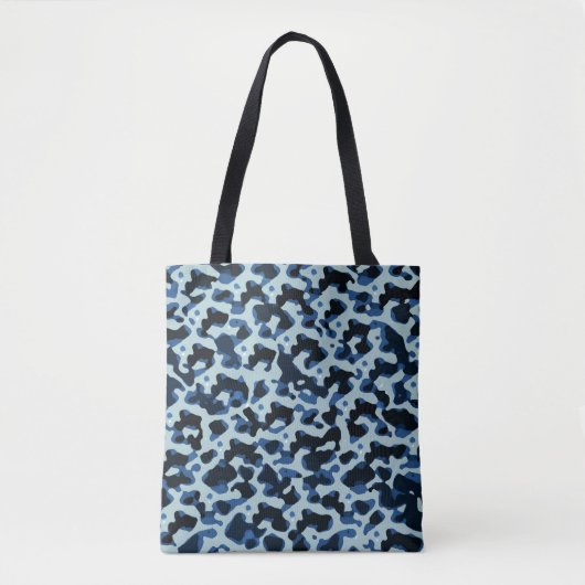 Blaue Camouflage Abstraktes Muster Tasche (Vorderseite)