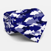 Blaue Camouflage-Bass-Fischen Krawatte (Gerollt)