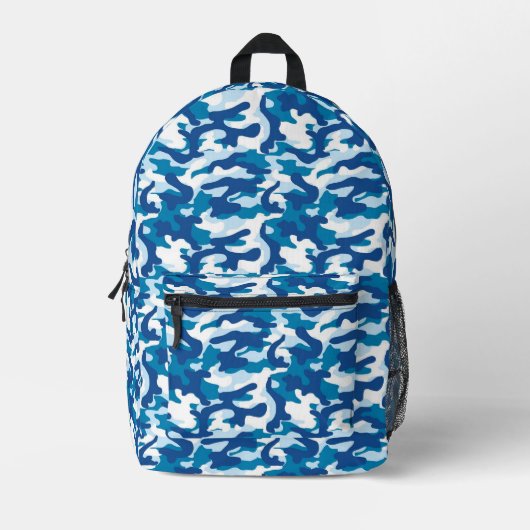Blaue Camouflage Bedruckter Rucksack (Vorderseite)