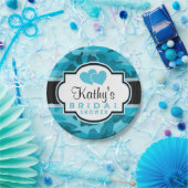 Blaue Camouflage, Camouflage Brautparty Pappteller (Party)