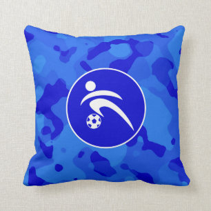 Blaue Camouflage; Camouflage Soccer Kissen