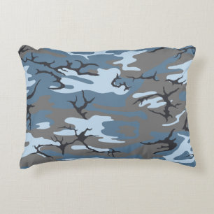 Blaue Camouflage Dekokissen