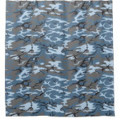 Blaue Camouflage Duschvorhang (Vorderseite)