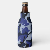 Blaue Camouflage Flasche Cool Flaschenkühler (Flaschenvorderseite)