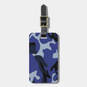 Blaue Camouflage Gepäckanhänger (Vorderseite vertikal)