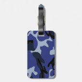 Blaue Camouflage Gepäckanhänger (Rückseite vertikal)