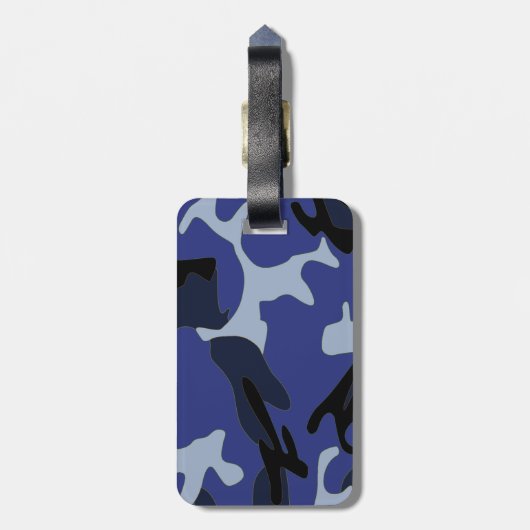 Blaue Camouflage Gepäckanhänger (Rückseite vertikal)