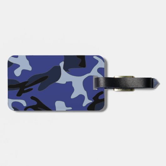 Blaue Camouflage Gepäckanhänger (Rückseite horizontal)