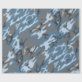 Blaue Camouflage Geschenkpapier (Flach)