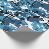 Blaue Camouflage Geschenkpapier (Ecke)