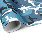 Blaue Camouflage Geschenkpapier (Rolleneckpunkt)