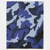 Blaue Camouflage, große Fleecedecke (Vorderseite)