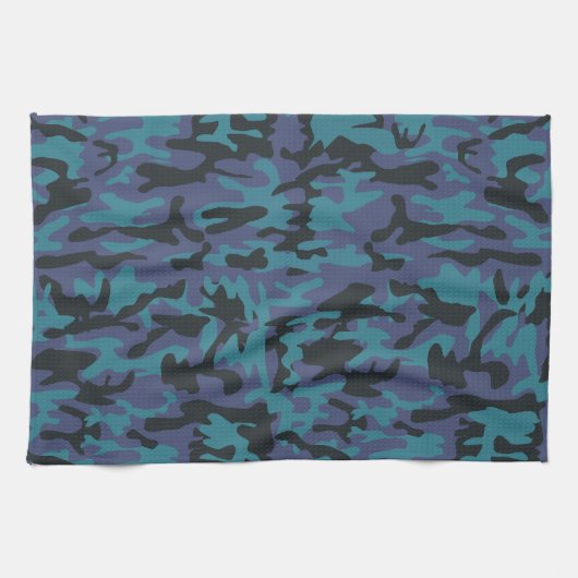 Blaue Camouflage Handtuch (Horizontal)