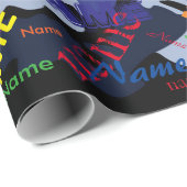 Blaue Camouflage Hinzufügen eines Namens für benut Geschenkpapier (Rolleneckpunkt)