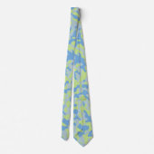 Blaue Camouflage in Gelb und Hellblau Krawatte (Rückseite)