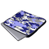 BLAUE CAMOUFLAGE LAPTOPSCHUTZHÜLLE (Vorne Knopf)