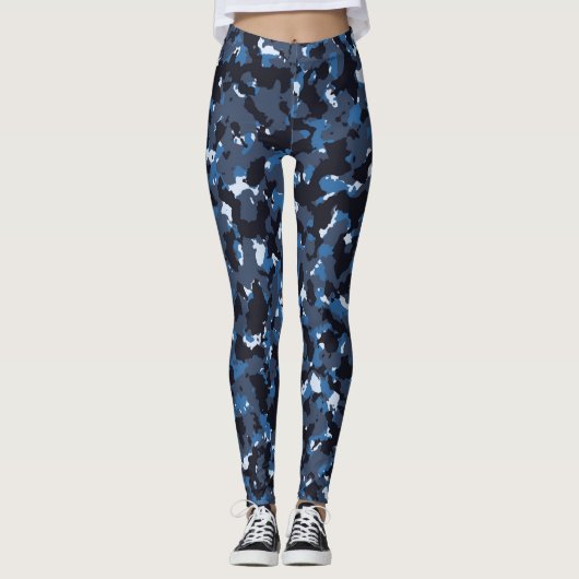Blaue Camouflage Leggings (Vorderseite)