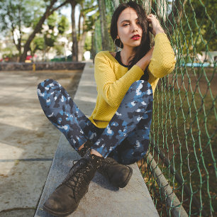 blaue Camouflage Leggings