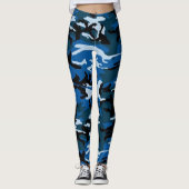 blaue Camouflage-Leggings Leggings (Vorderseite)