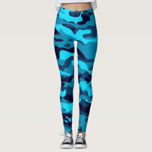 Blaue Camouflage-Leggings