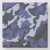 Blaue Camouflage, MarmorsteinUntersetzer Steinuntersetzer (Vorderseite)