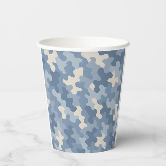 Blaue Camouflage - Militärgeburt Pappbecher (Rückseite)