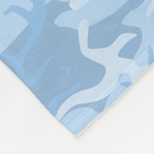 Blaue Camouflage mit benutzerdefiniertem Text Fleecedecke (Ecke)