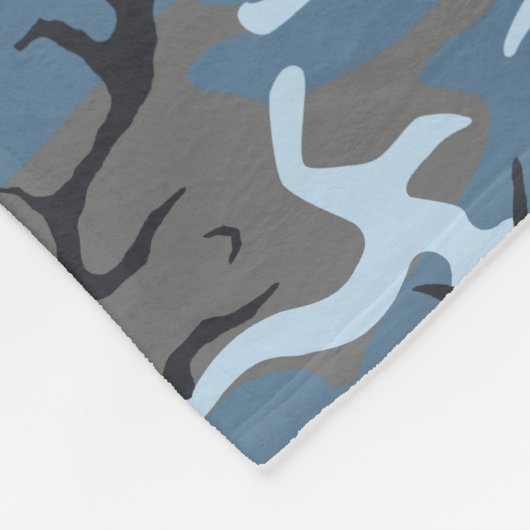 Blaue Camouflage mit kundenspezifischem Text Fleecedecke (Ecke)