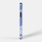 Blaue Camouflage Monogramm iPhone Hülle (Rechte Seite)