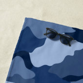 Blaue Camouflage Muster Leuchtname Strandtuch (Beispiel)