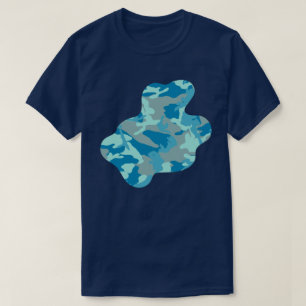 Blaue Camouflage Muster Paint Platsch v3 T-Shirt
