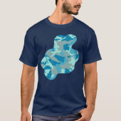 Blaue Camouflage Muster Paint Platsch v3 T-Shirt (Vorderseite)
