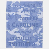 Blaue Camouflage Personalisiert Fleecedecke (Vorderseite)