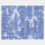 Blaue Camouflage Personalisiert Fleecedecke (Vorderseite (Horizontal))